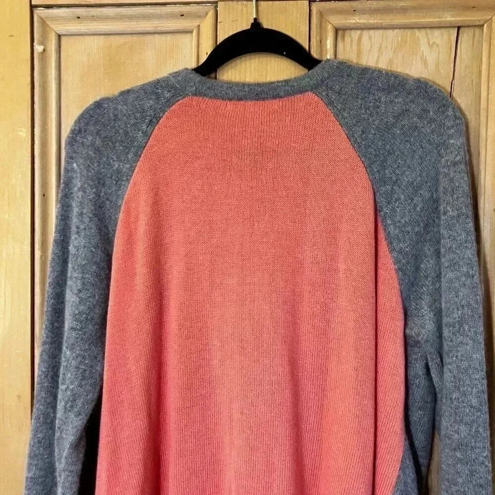 GAP Womens Angora Rabbit Hair Button Up Cardigan Sweater XL Gray Pink SP EXC - Picture 11 of 12